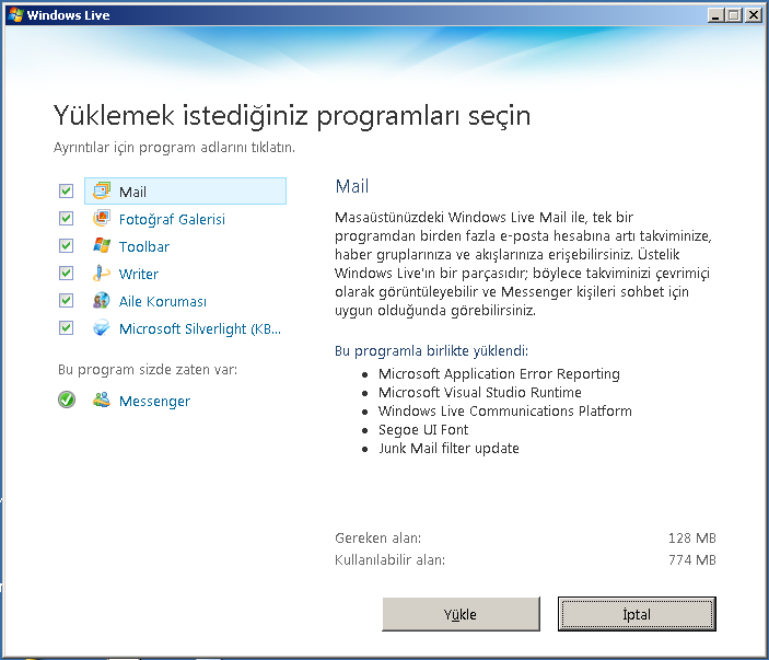 Yükle: Windows Live Messenger Türkçe (Dağıtılabilir Sürüm)